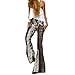 Sunward(TM) Womens Boho Ankle Length Printed Stretch Flare Pants