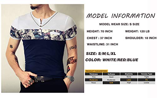 1 LOGEEYAR+Fashion+Printing+T+Shirts+527+Navy