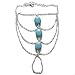 Boho Trendy Slave Hand Chain Simulated Turquoise Bracelet for Women
