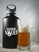 WaterVault Growler - Insulated Stainless Steel Beer & Water Bottle, Double Wall Sport Vacuum Insulated Flask with Finger Loop Carry Handle, Wide Mouth, 64 oz. Matte Black