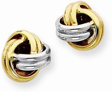 14K Two-Tone Love Knot Stud Earrings