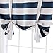 Deconovo Navy Blue Striped Blackout Curtains Rod Pocket Nautical Navy and White Striped Curtains Tie Up Curtain for Kids Room 46W X 63L Navy Blue 1 Panel
