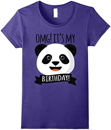 Womens Funny Birthday Gift T-shirt for Panda lovers Medium Purple