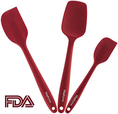 Silicone Spatula Set, Non-Stick Heat-Resistant Rubber Spatula with Seamless Design by Maphyton