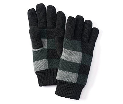 Van Heusen Mens Checked Jacquard Fleece Lined Gloves (Black) Van Heusen Mens Checked Jacquard Fleece Lined Gloves (Black)