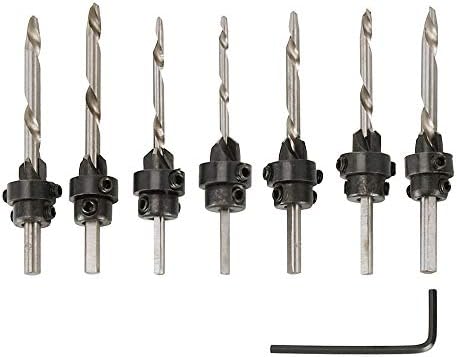 Countersink Drill Bit Set CUKCIC Woodworking Screw Hole Cutter Quick Change Adjustable Depth
