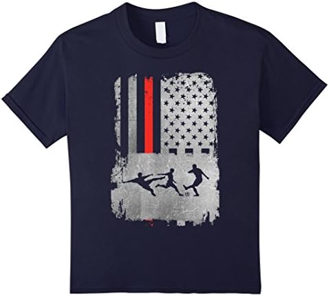 Kids US Soccer Flag T Shirt National Team  American 12 Navy