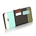 ATC Lumsing(TM) New ID Business Credit Card Holder Stand Hard Case Back Cover for Apple iPhone 5 with Screen protector & Stylus Pen (Wallet case Blue+Brown+Coffee)
