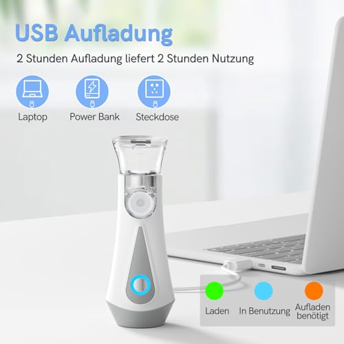 JOSSIS Ultra Quiet Inhaler for Adults, Children, Particle Size 1-5µm, Adjustable Spray, Rechargeable Inhaler