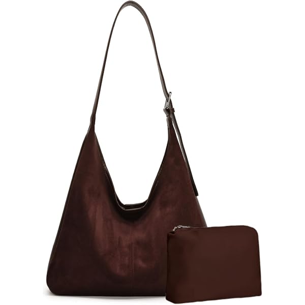 Fall 2025 Trendy Slouchy Hobo Bag For Women - Faux Suede Tote Handbag For Office, Travel & College