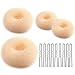 Hair Bun Maker Set,4 Pcs Donut Hair Bun Maker(1 large, 1 medium and 2 small)+20 Pcs Hair Pins,Blonde