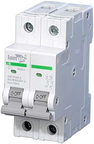 LANGIR 500VDC 2P Solar Photovoltaic Din Rail Non Polarized DC Circuit Breaker (3A)