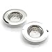 VanPokins LED Mirror, Black Framed Gradient Bathroom 2Pcs Drain Strainers Front and Backlit LED Mirror, 3 Colors Dimmable CRI>90, IP54 Enhanced Anti-Fog Bathroom Mirror with Lights