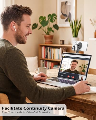 CloudValley 15W Wireless Charger Magnetic Phone Holder for Laptop, [Foldable and Hidden] for iPhone 17/16/15/14/13/12, Compatible with MagSafe and Accessories for Tesla Model 3/Y
