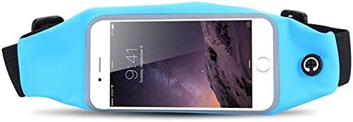 Outdoor Sports Running Belt Waist Pack Large Pocket Sports Sweatproof Reflective Belt Waist Bag Clear Touch Screen Window for iPhone 6, 6S 6 Plus, Samsung Galaxy S5, S6, S6 Edge, S7, Note 4,5 (Blue)