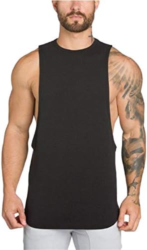XINHUXIN Men Soild O-Neck Tank Top Gyms Bodybuilding Fitness Muscle Sleeveless Singlet Cut Out T-Shirt Vest