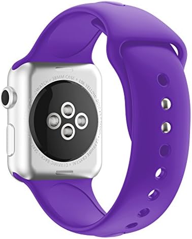 GUIGONG Soft Silicone Sport Style Replacement Iwatch Strap for Apple Wrist Watch Series 1 Series 2(Purple 42mm M/L)