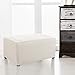 CHUN YI Stretch Rhombus Jacquard Universal Ottoman Cover,Easy Fitted Oversized Storage Ottoman Covers Slipcover,High Elasticity Furniture Protector (Cream White)