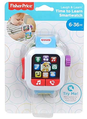 41aKPcnahaL - Fisher-Price GJW17  Laugh & Learn Time to Learn Smartwatch, Musical Baby Toy, Multicolor