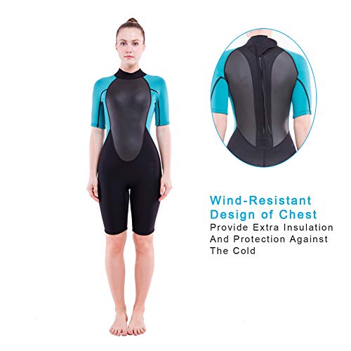 image for Realon 3mm Shorty Wetsuit Women CR Neoprene Surfing Scuba Diving Snork