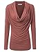 Doublju Soft Knit Cowl Neck Blouse Top for Women with Plus Size (Made in USA) Mauve 2XL