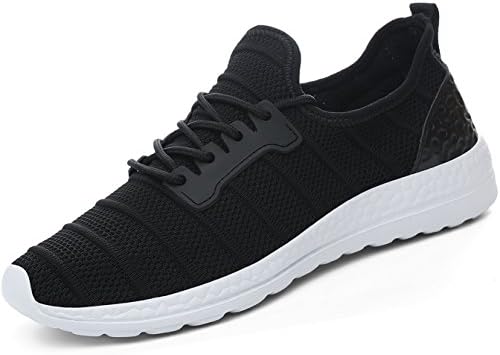 Bedoro Men Women Lightweight Athletic Running Sneakers Unisex Couple Breathable Mesh Shoes For Gym (9US-women/8US-men=EU/FR 42, Black)