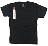 Hanes Mens Premium Stretch V-Neck Undershirt - Black - 6 Pack