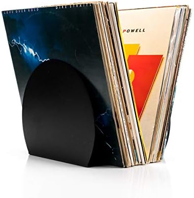 Audivisions 'Omega' Vinyl Record Storage - Premium Design Desktop Record Holder for up to 60 Albums of 12" LPs in Record Shape Metal Design