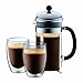 Bodum PAVINA Coffee Mug, Double-Wall Insulated Glass Mug, Clear, 12 Ounces Each (Pack of 2)