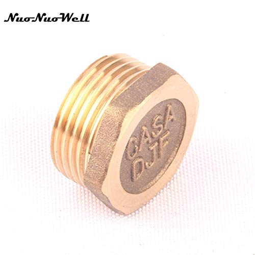 Kammas 1pcs Well Brass 3/4" Male Thread Cap for Garden Irrigation Fittings Water Pipe Plug Tube Metal Adapter Connector Parts - (Diameter: 3/4'')