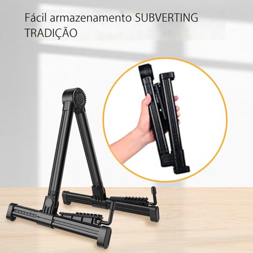 VEDO Suporte dobrável para múltiplos instrumentos – Dobrável para guitarras elétricas, guitarras acústicas, ukuleles, violinos e banjos – Portátil e leve
