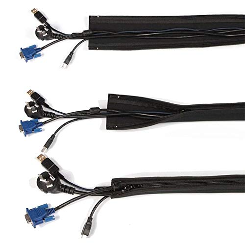 DIY Neoprene Cable Management Sleeve Zipper Wrap Wire Hider Cover Organizer - 4Pcs Set