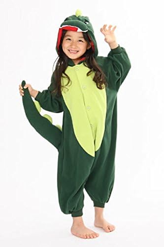 Tokyo-H Kids Animal Sleepwear Kigurumi Costume (M for Height 52"-54" (130-140cm), Green Dinosaurs)