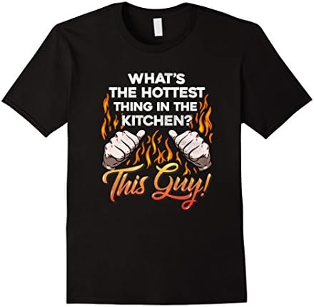 Men's Hottest Thing In The Kitchen Cook Top Sous Chef Pun T Shirt Large Black