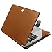 MOSISO Case Compatible with MacBook Air 13 inch M2 A2681 M1 A2337 A2179 A1932/Pro 13 inch M2 M1 A2338 A2251 A2289 A2159 A1989 A1706 A1708, PU Leather Folio Protective Stand Cover, Orange Brown