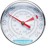 KitchenCraft Milk Thermometer Stainless Steel Clip-On Dial - -1°C to 101°C view 2