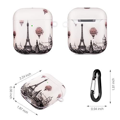 Cutebricase Airpods Case, Vintage Tower Airpod Cases Hard Protective Cover for Apple AirPods 2 & 1 with Keychain Compatible with Wireless Charging (Tower)