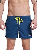 Neleus Men's Beach Shorts Swimming Trunk with Pockets,802# Navy Blue,USA S,Tag M