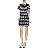 MICHAEL Michael Kors Womens Crochet Striped T-Shirt Dress B/W M