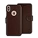 Compatible with iPhone X Wallet Case-Slim & Lightweight iPhone X Flip Case with Credit Card Holder - iPhone 10 Wallet Case for Women & Men - Faux Leather iPhone Xs Purse Cases – Dark Brown