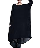 ELLAZHU Women Hi Low Long Sleeve Long Blouse Loose Dress WO52 A
