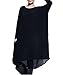 ELLAZHU Women Hi Low Long Sleeve Long Blouse Loose Dress WO52 A