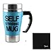Tera 350ml HOT Stainless Plain Lazy Self Stirring Mug Auto Mixing Tea Coffee Cup Office Home Gift Novelty with Tera Dust Cloth