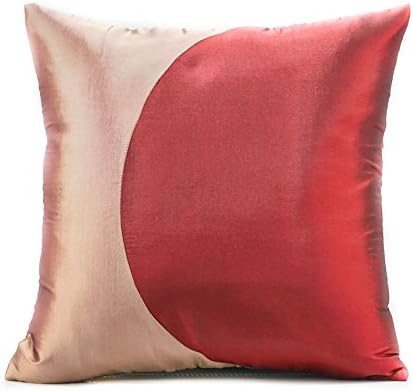 Narphosit Curve and 2 Tone Color Cushion Cover/throw Pillow Case 16x16 (Red/copper)