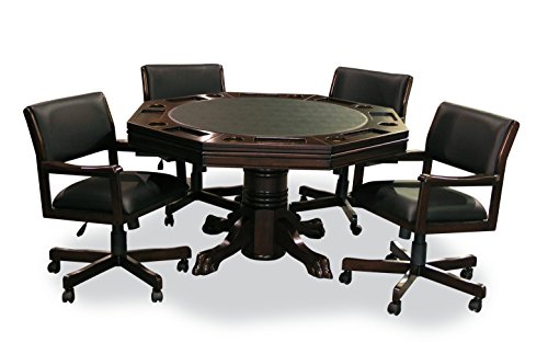 54-Combination-Game-Table-Set-w-4-Chairs-Mahogany