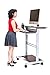 Stand Up Desk Store Rolling Adjustable Height Two Tier Standing Desk Computer Workstation (Silver Frame/Dark Walnut Top, 32