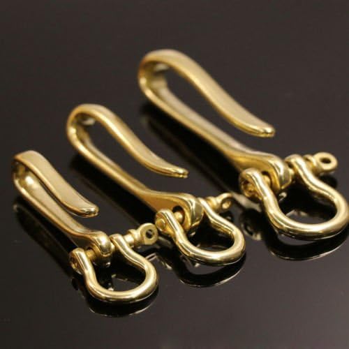 Brass U Shaped Fob Belt Hook Clip Key Chain Ring Joint Connect Buckle Holder (60mm)