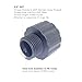 WKUP F003, 1 NPT Female to 3/4 GHT Male Adapter, Rubber Washer Included on NPT End (Pack of 2)