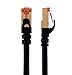 IBRA® 3 Feet CAT 7 RJ45 Ethernet LAN Network Cable CAT7 (Advanced) / 10Gbps 600MHz / S/STP Molded Network/Gold Plated Plug STP Wires/Ethernet Patch LAN Router Modem/Black Round