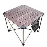 Geertop Camping Side Table, Portable Camp Roll Up Table Square Folding Table Aluminum Lightweight Table for Picnic, Beach, Boat, BBQ, Compact Outdoor Kitchen Dining Cooking Backpacking Hiking Table